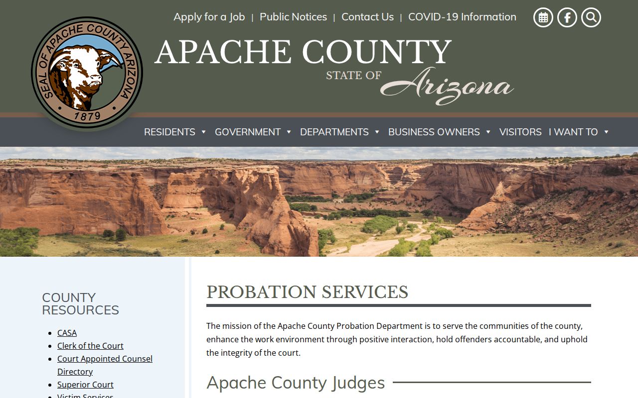 Apache County probation contacts supporting Eagar criminal history research