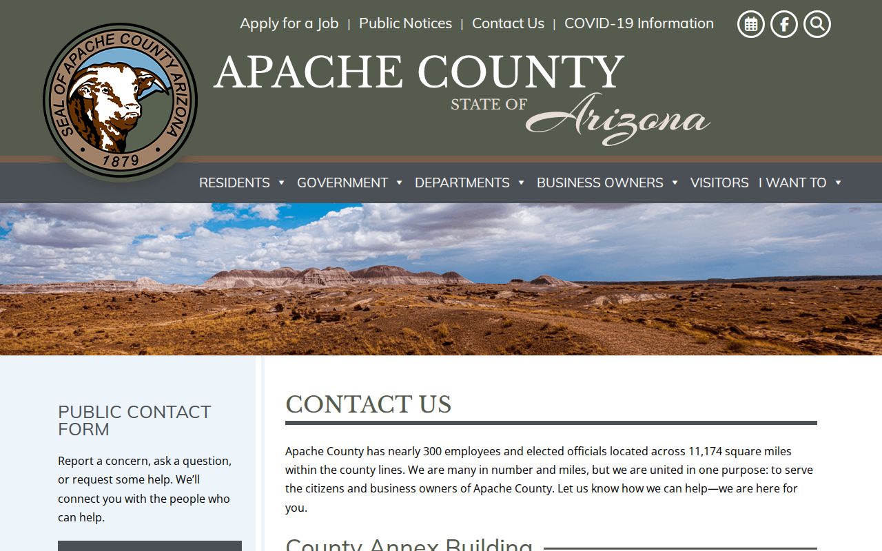 Apache County criminal record office contact directory