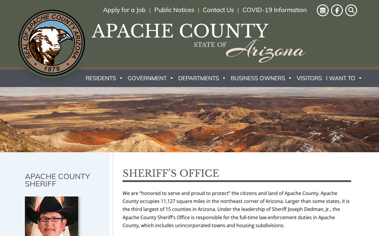 Apache County Jail criminal booking record information