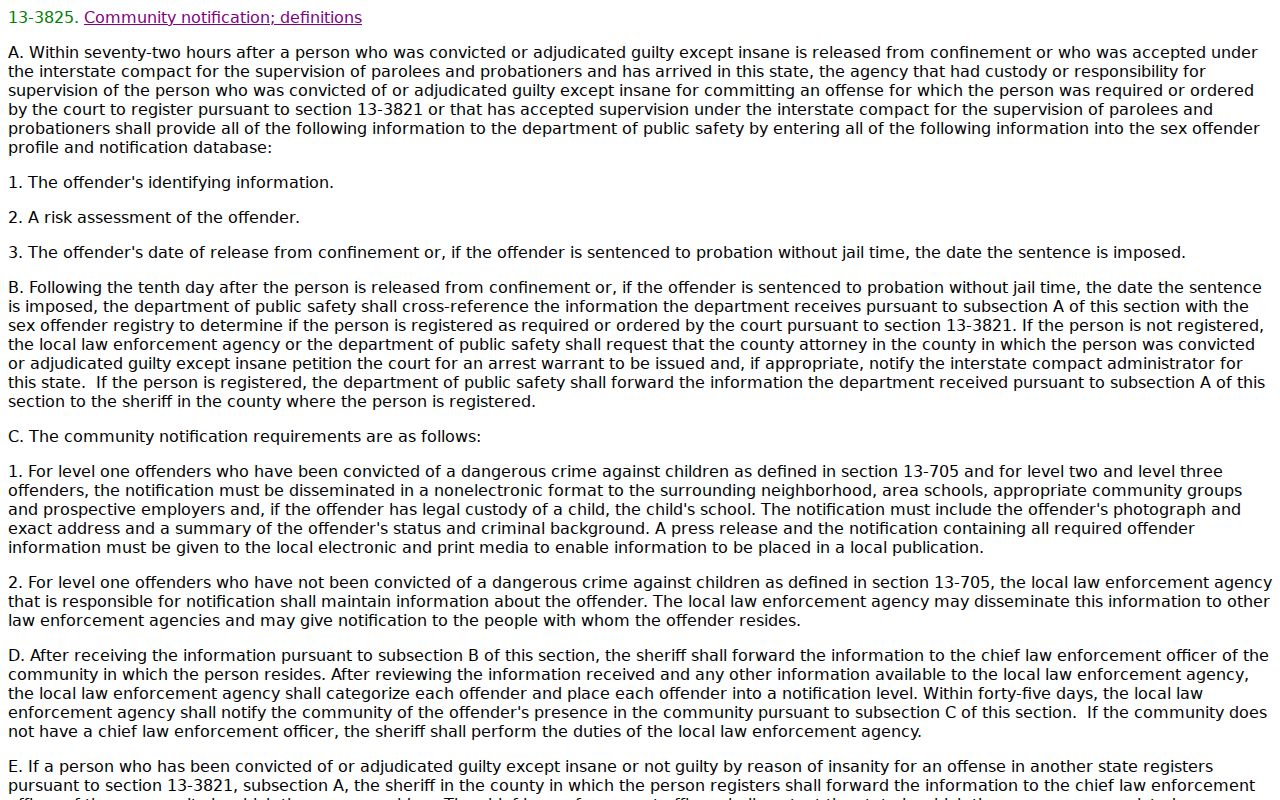 Apache County sex offender community notification statute